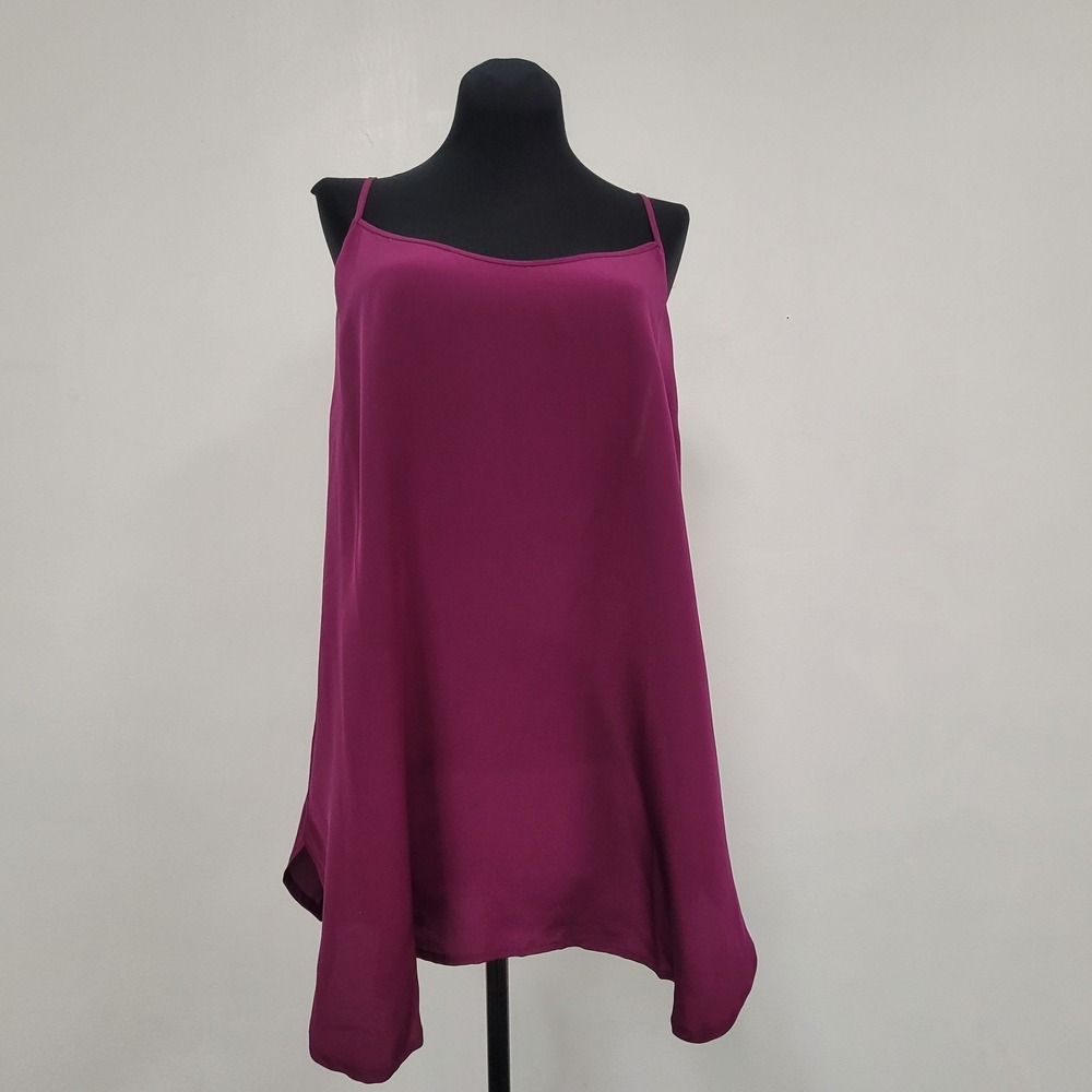 E By Eloise Anthropologie Womens 100%‎ Silk Racerback Tank Top Size L Purple